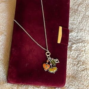 RETIRED Brighton Portebello Dangle Heart Charm Necklace EUC
